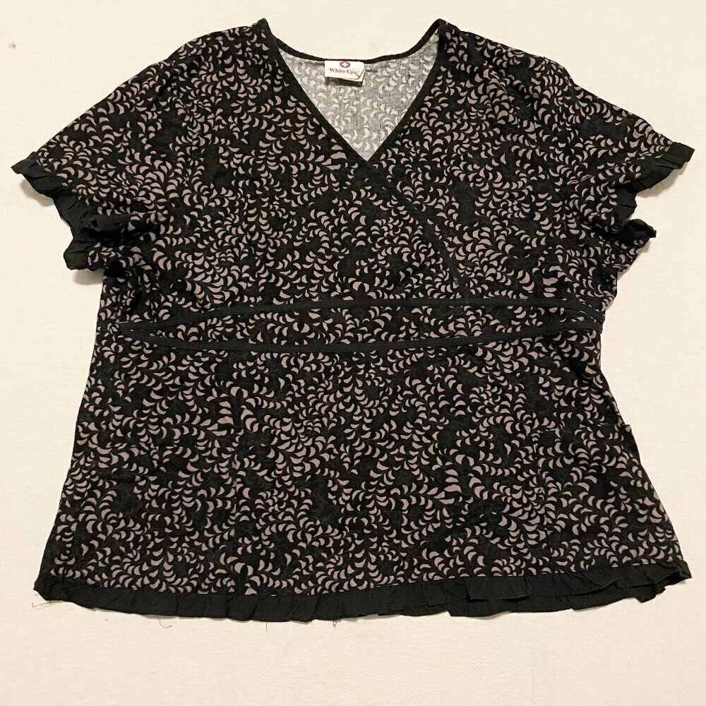 White Cross Scrub Top Womens Size XL Shirt
